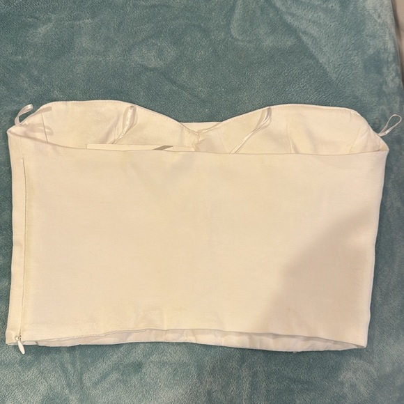 Zara white bustier crop top with crystals - Picture 9 of 10